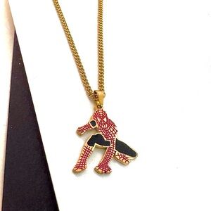 Gold Spider Pendant Necklace